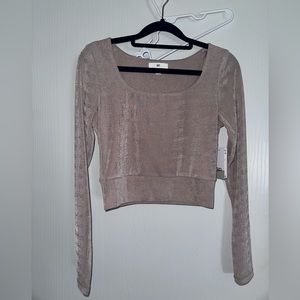 Champagne, BP, shimmer crop top. XS.